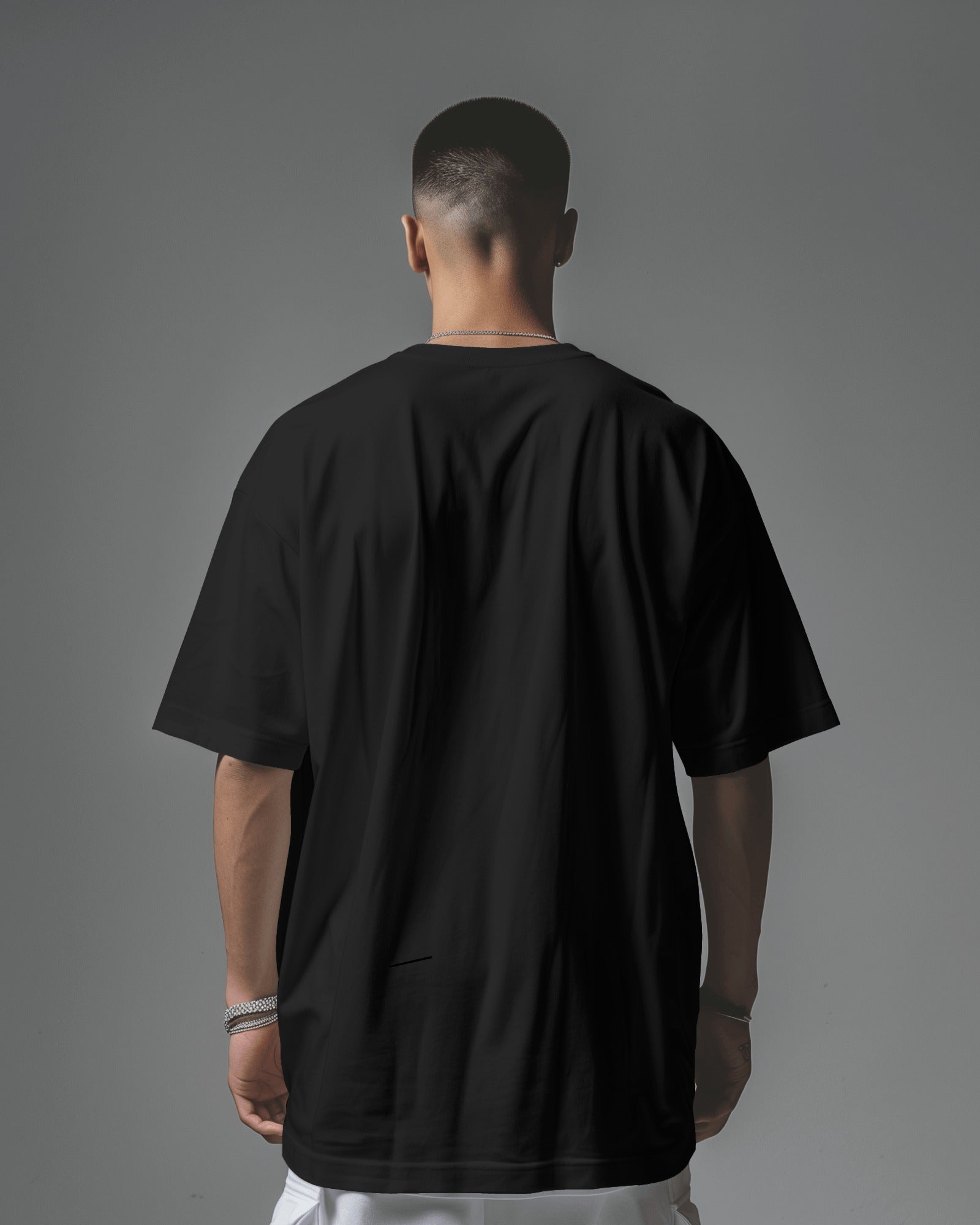 Patience - Oversized Black Front Tee