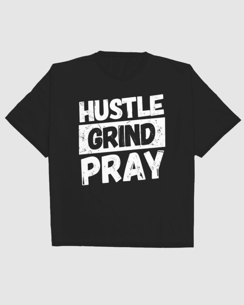 HUSTLE GRIND PREY Oversized Tee