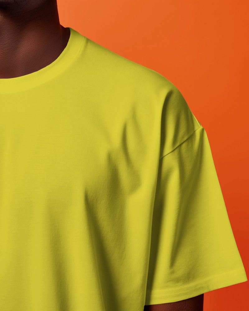 Hats & Hugs  - Oversized Yellow Front Tee