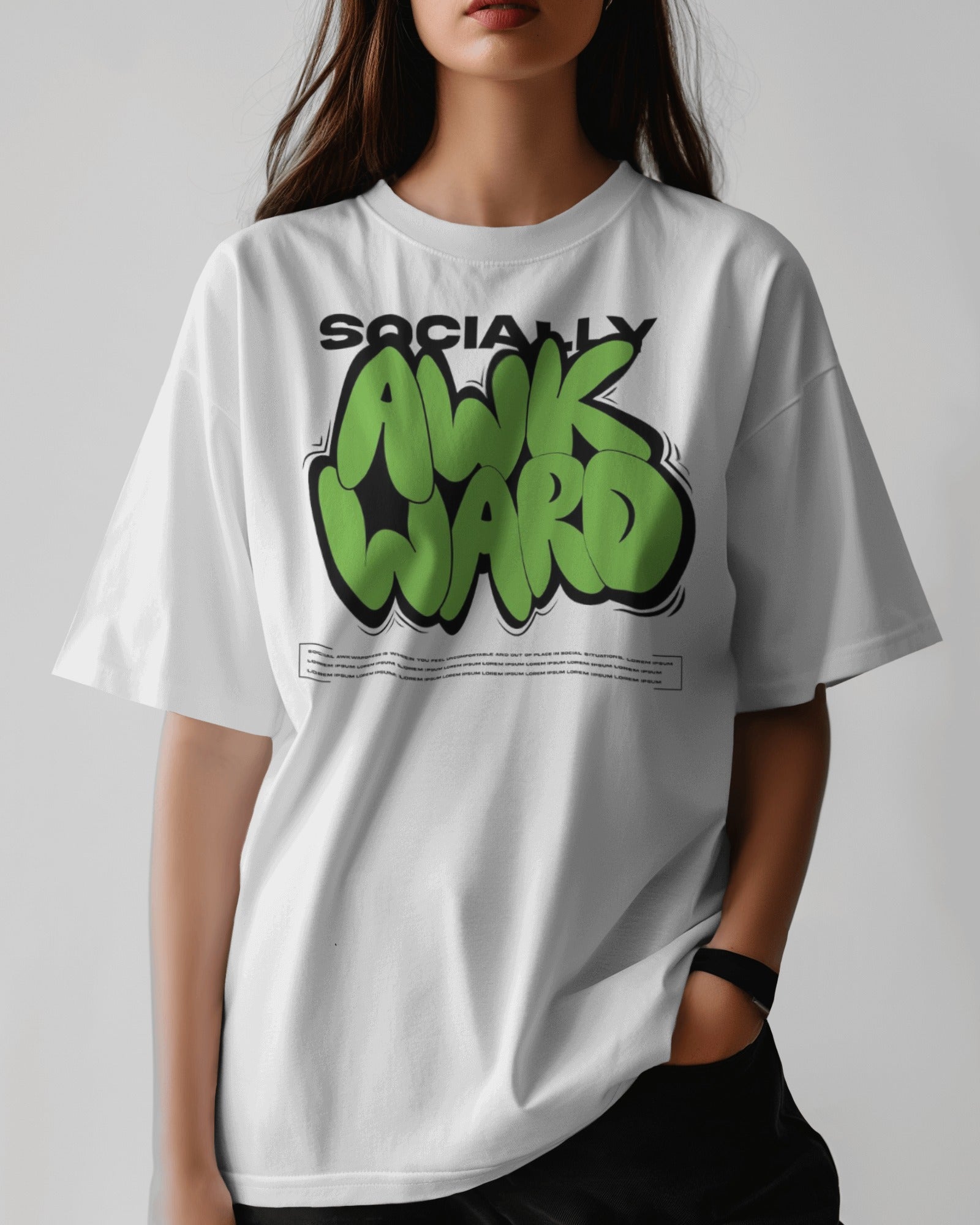 socially ackward - Women Oversized Tee