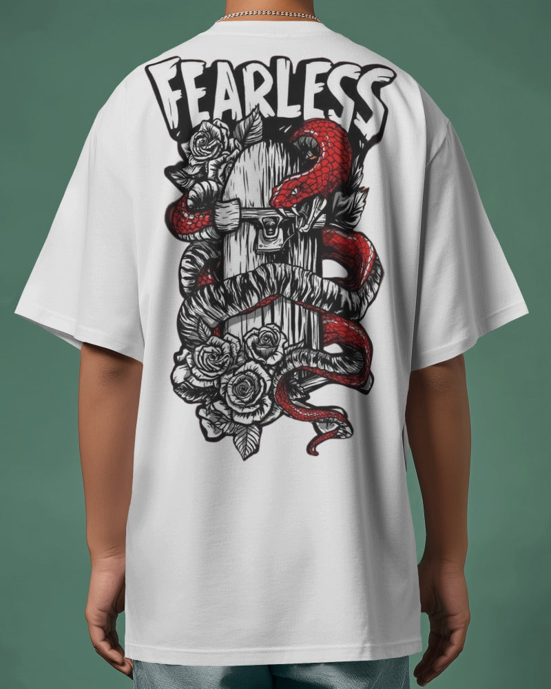 Fearless - Oversized white Tee