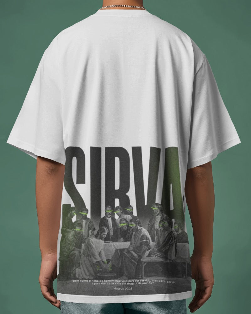 Sirva print - Oversized white Tee