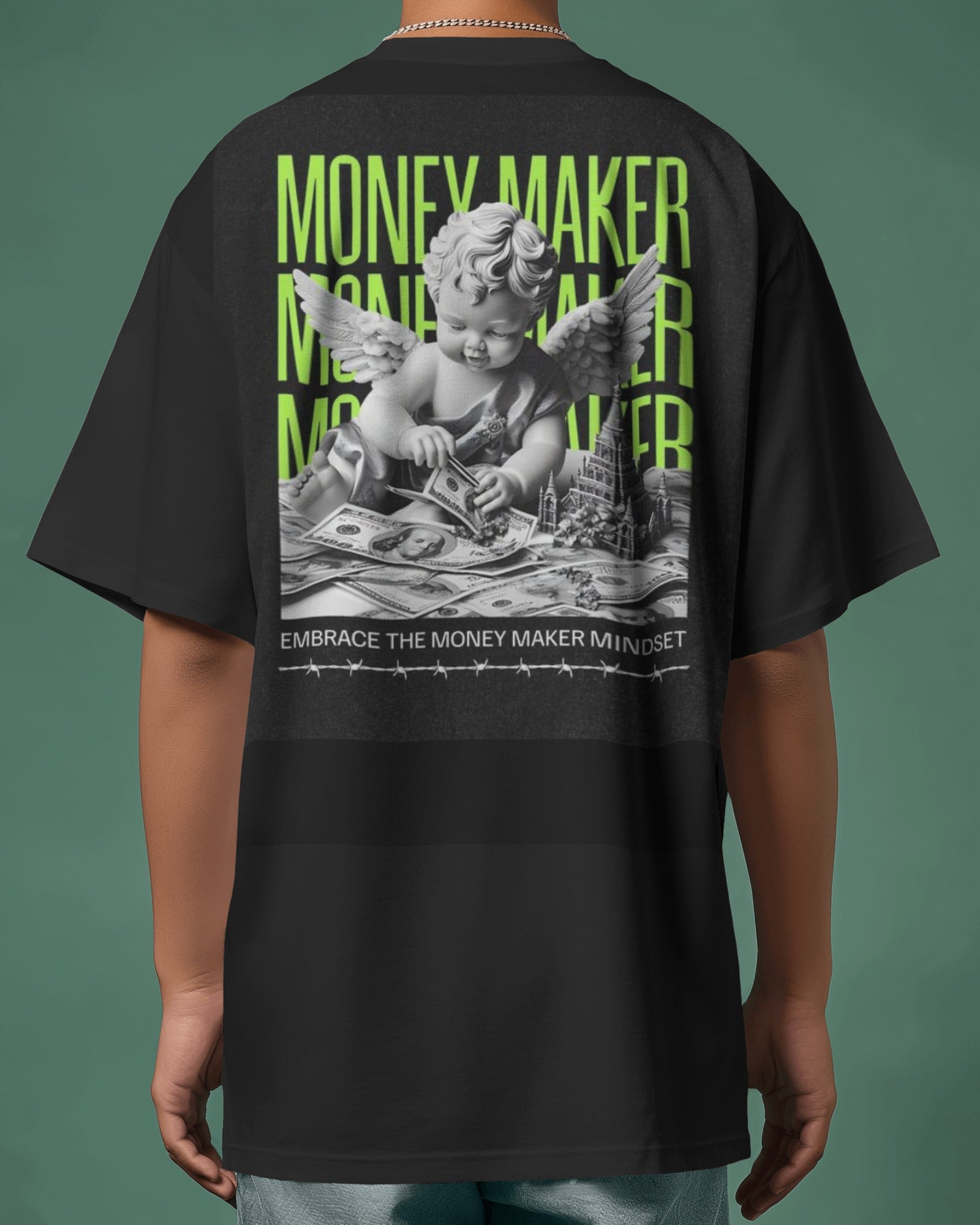 Money maker- Oversized Black Tee