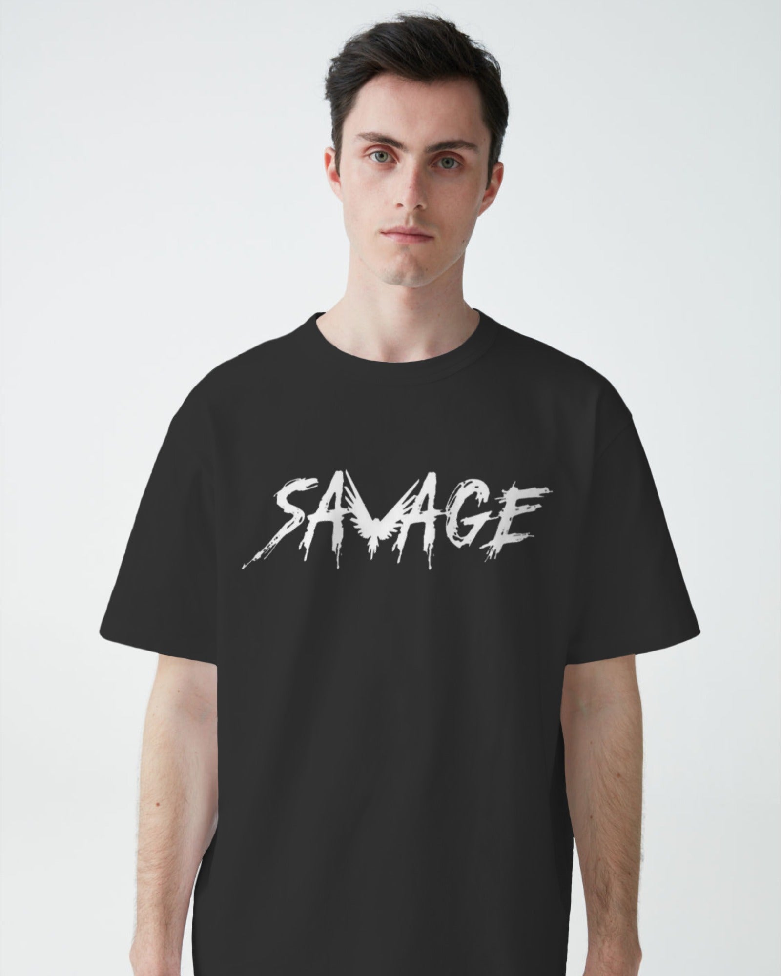 Smage - Oversized Black Front Tee