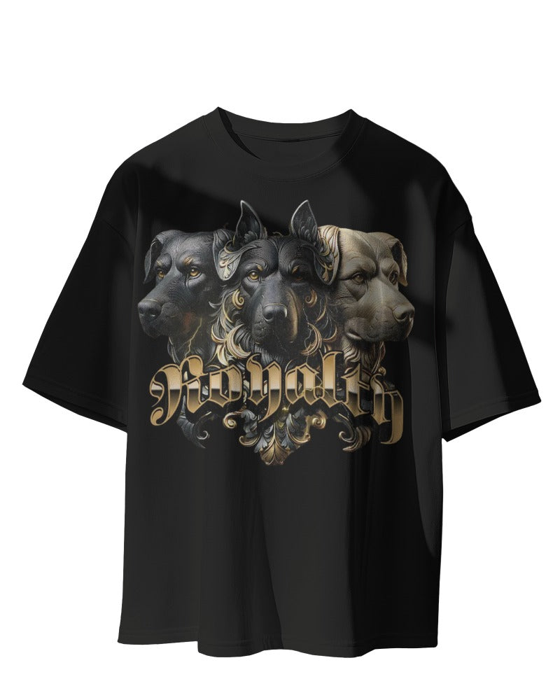 Black Gold Dog Oversized Tee