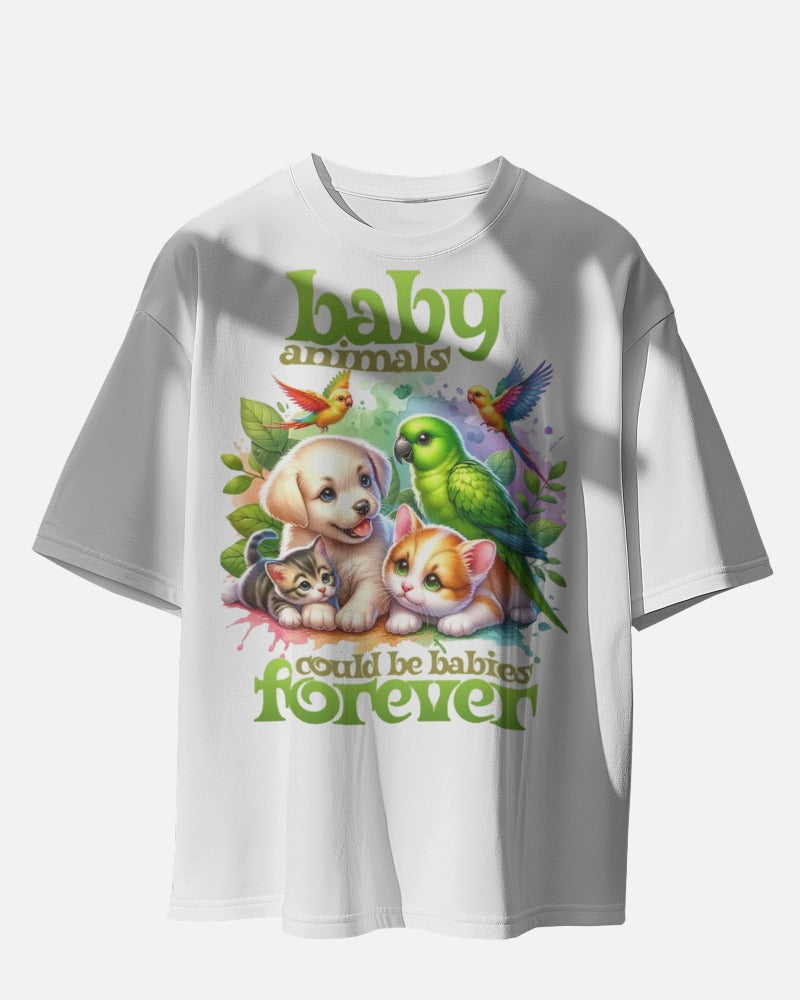 Baby Animals Oversized Tee