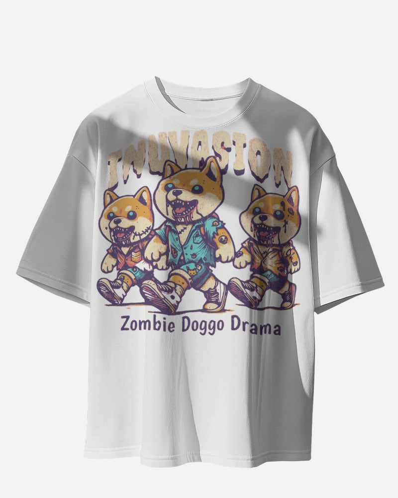 Zombie Doggo Drama Oversized Tee