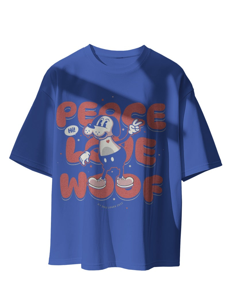 Peace Love Woof Oversized Tee