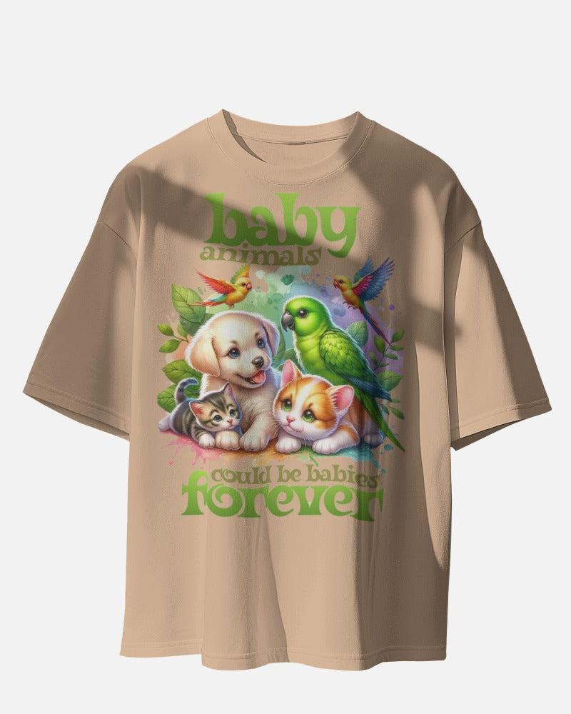 Baby Animals Oversized Tee