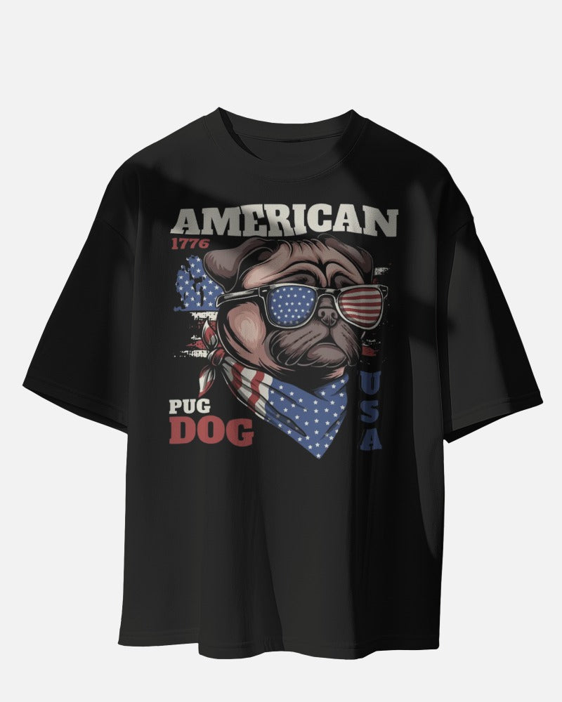 American Pug Dog Oversized Tee