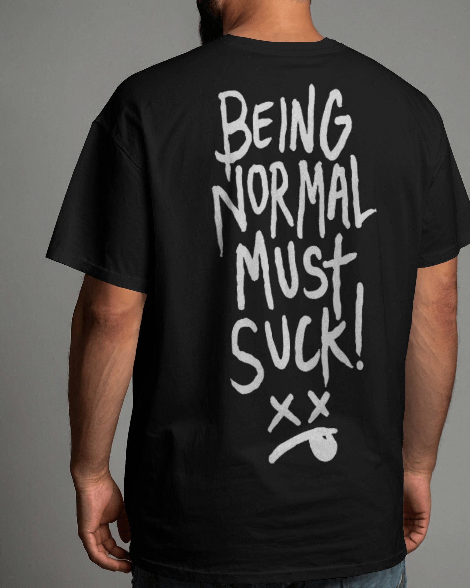 Being Normal- Oversized Black Tee