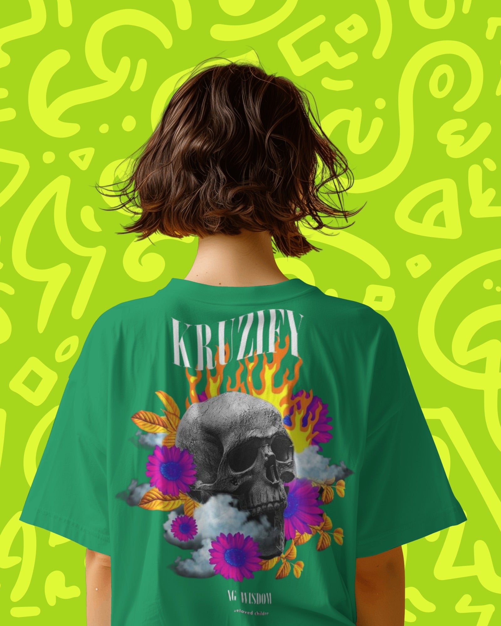 kruziey skull- Women Oversized Tee