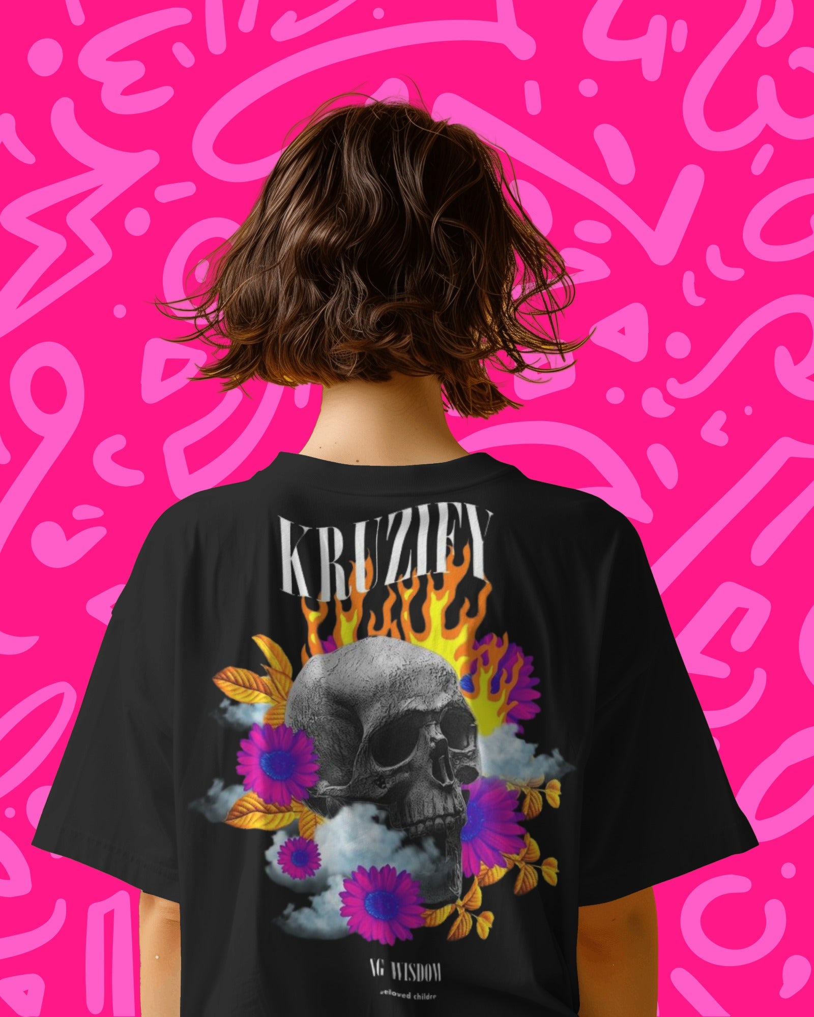 kruziey skull- Women Oversized Tee