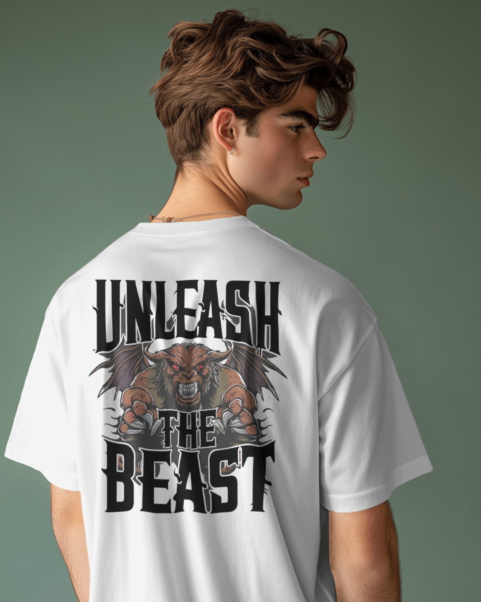 Beast - Oversized white Tee